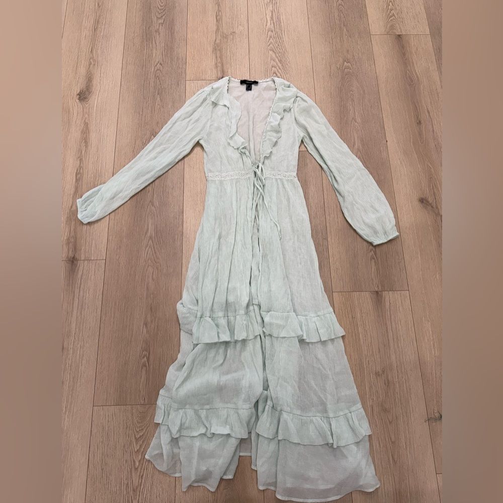 Forever 21 mint ruffle swim cover size medium beach coverup women’s